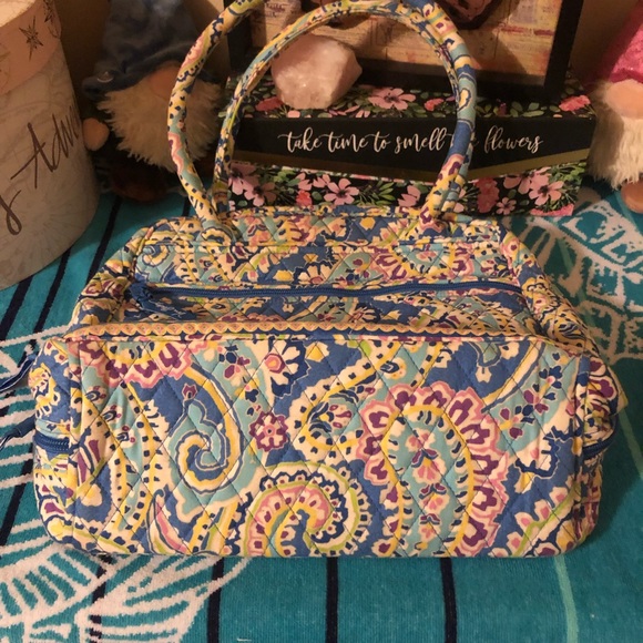 Vera Bradley Capri Blue Lola Style Bowler Bag - Picture 11 of 16